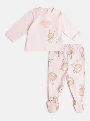 Girls Light Pink Knitted Smock with Leggings